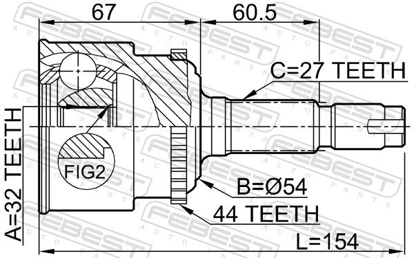 FEBEST 0810-029A44 Joint Kit, drive shaft
