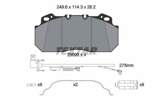Sada brzdových destiček, kotoučová brzda 2909015