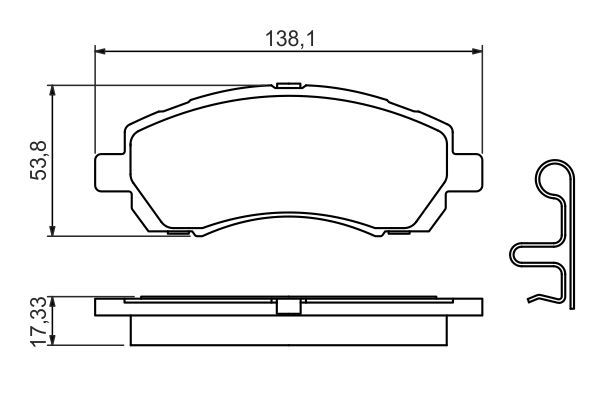 Комплект гальмівних накладок, дискове гальмо, Bosch 0986424770