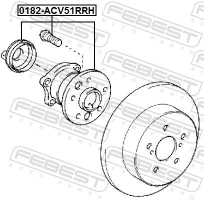 Маточина колеса, Febest 0182-ACV51RRH