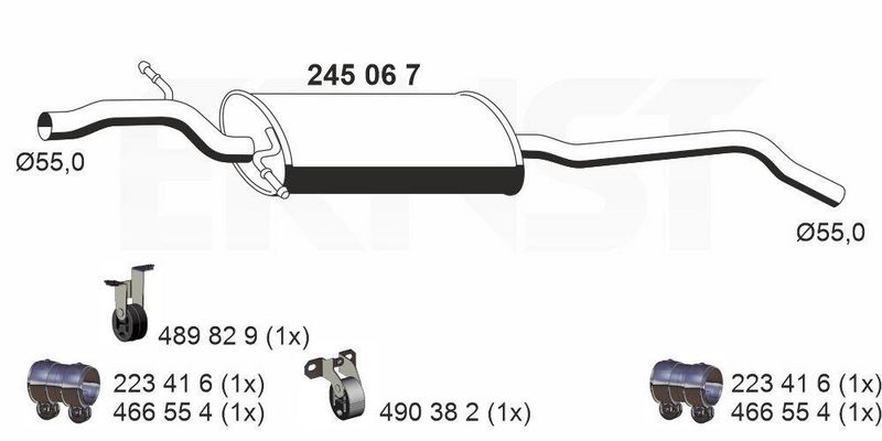 ERNST 245067 - Centre Muffler