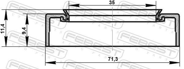 FEBEST 95AES-35710911X Shaft Seal, drive shaft