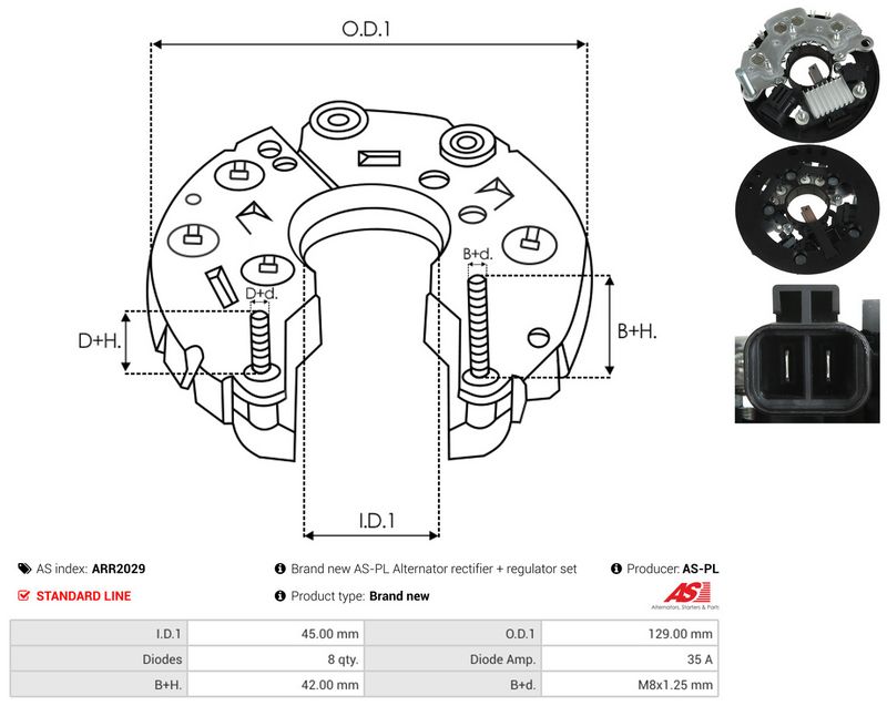 AS-PL ARR2029 Rectifier, alternator
