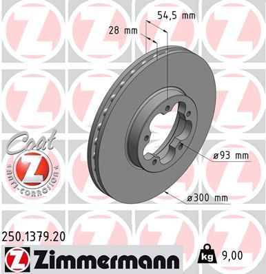 Гальмівний диск, Zimmermann 250.1379.20