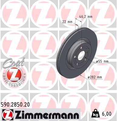 Гальмівний диск, Zimmermann 590.2850.20