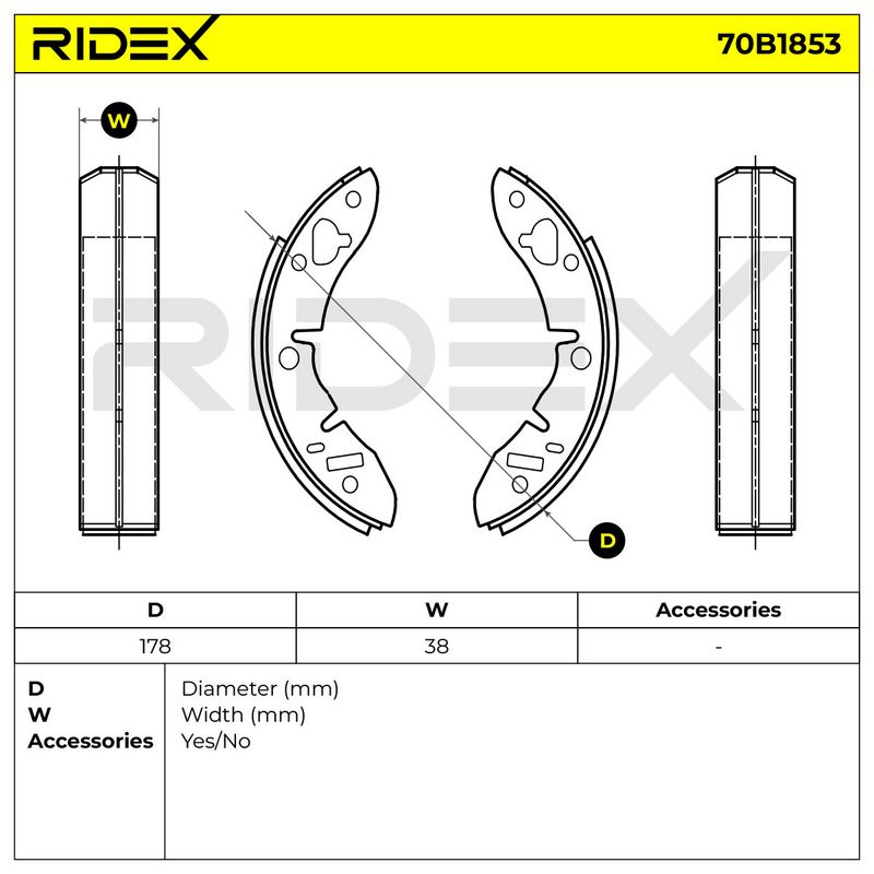 комплект спирачна челюст RIDEX