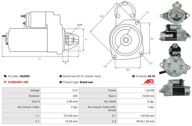 AS-PL S6209S Starter