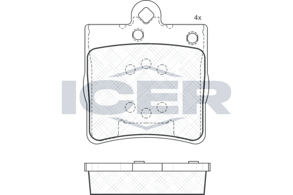 Комплект гальмівних накладок, дискове гальмо, Icer 181311