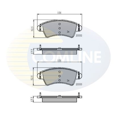 Комплект гальмівних накладок, дискове гальмо, Comline CBP01260