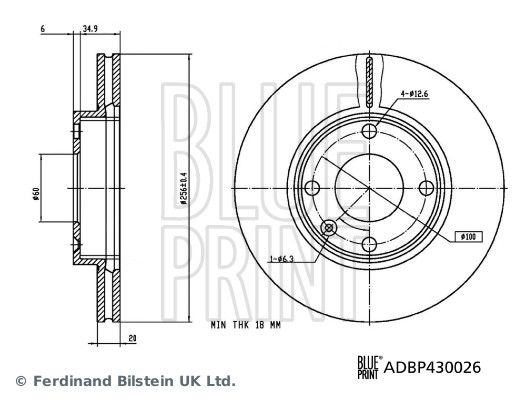 BLUE PRINT ADBP430026 Brake Disc
