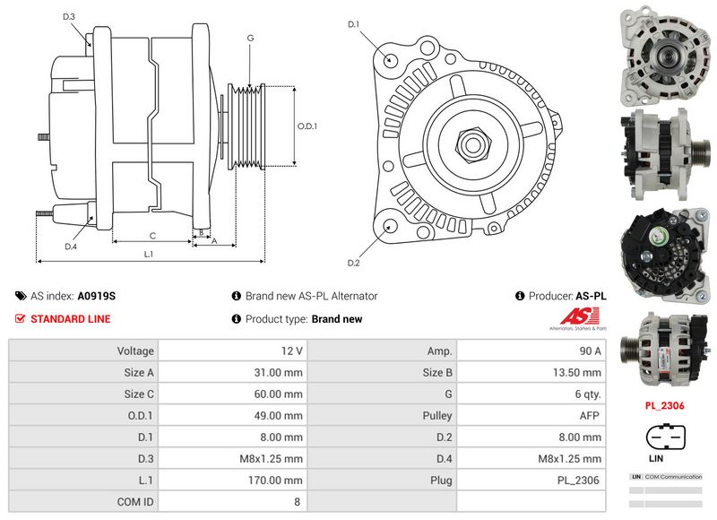 AS-PL A0919S Alternator