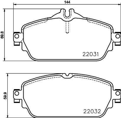 Комплект гальмівних накладок, дискове гальмо, Hella Pagid 8DB355021-551