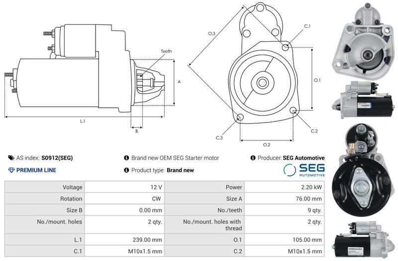 AS-PL S0912(SEG) Starteris
