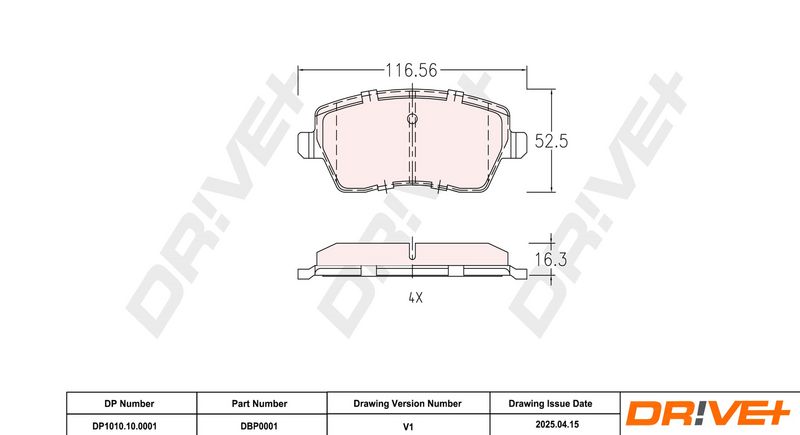 Set placute frana,frana disc DP1010.10.0001 Dr!ve+