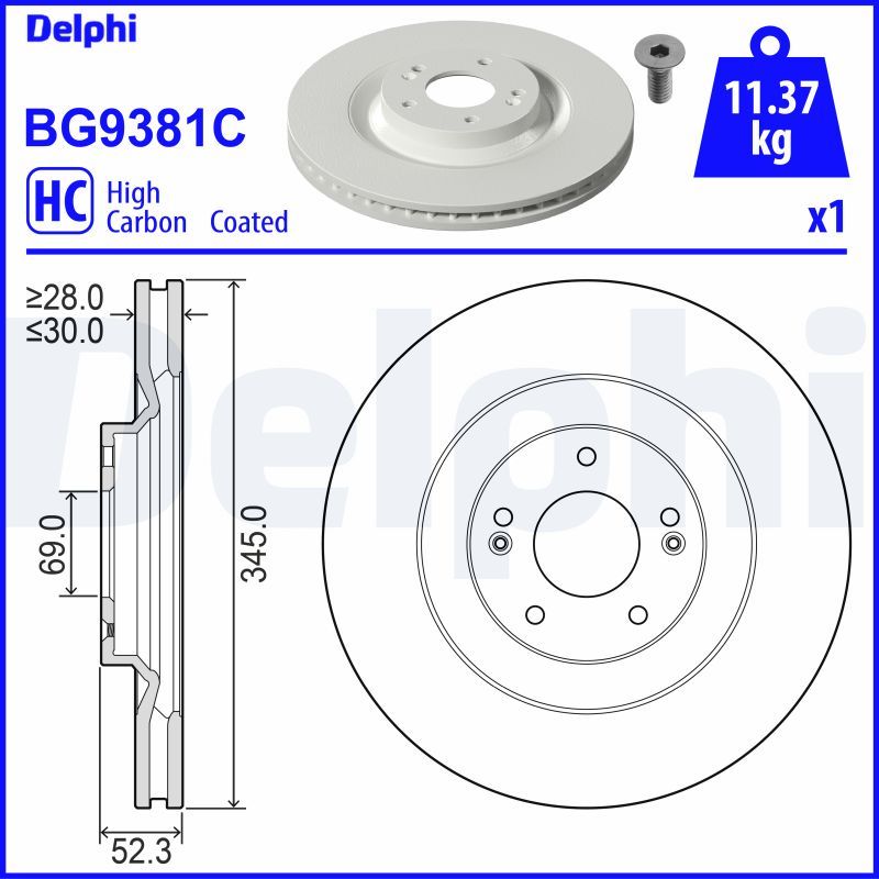 Гальмівний диск, Delphi BG9381C