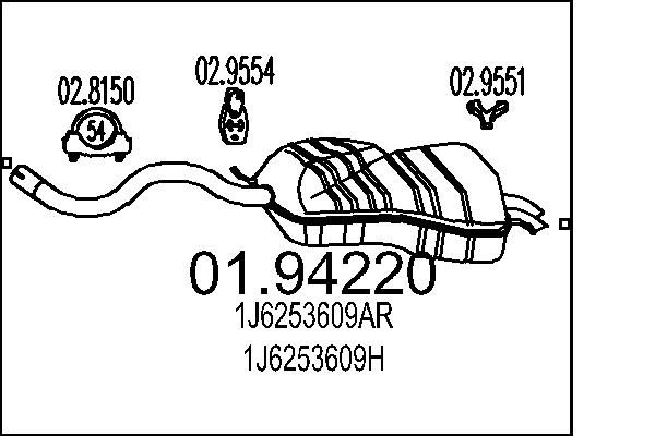 MTS hátsó hangtompító 01.94220