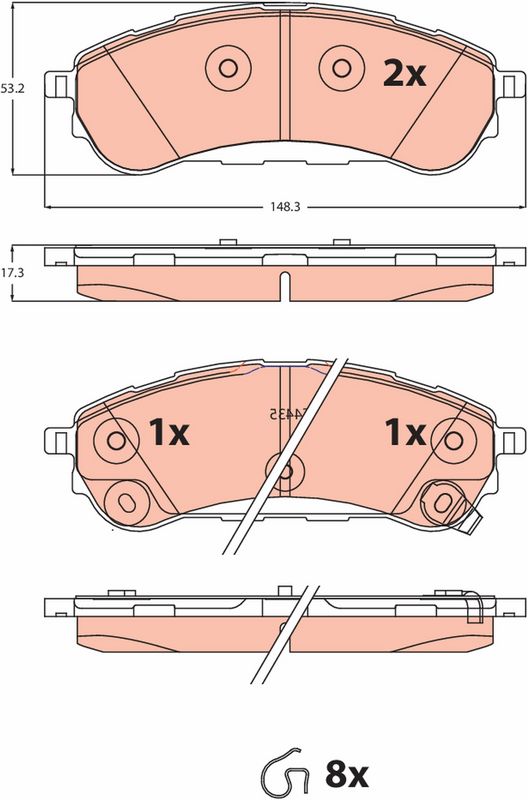 Bremsbelagsatz, Scheibenbremse