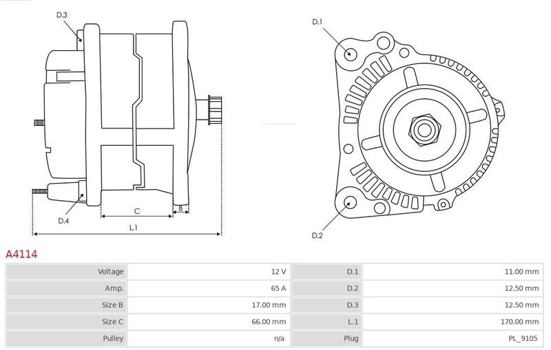 AS-PL A4114 Alternator