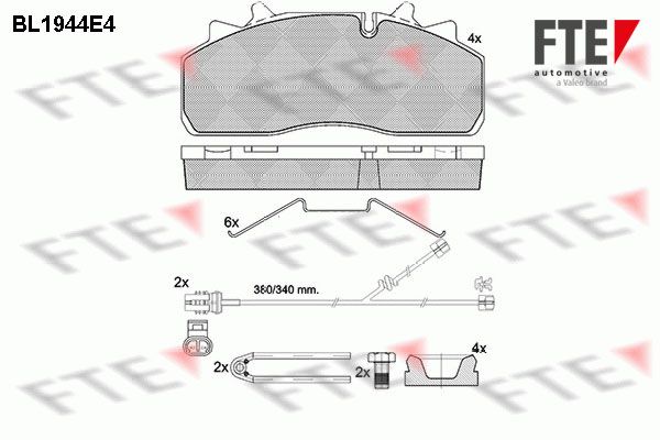 FTE 9500061 - Brake Pad Set, disc brake