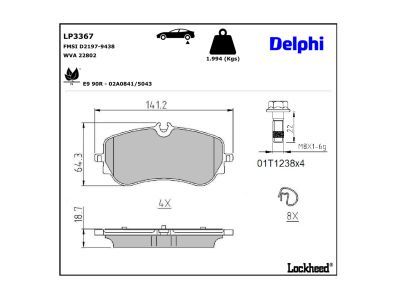 DELPHI LP3367 Brake Pad Set, disc brake