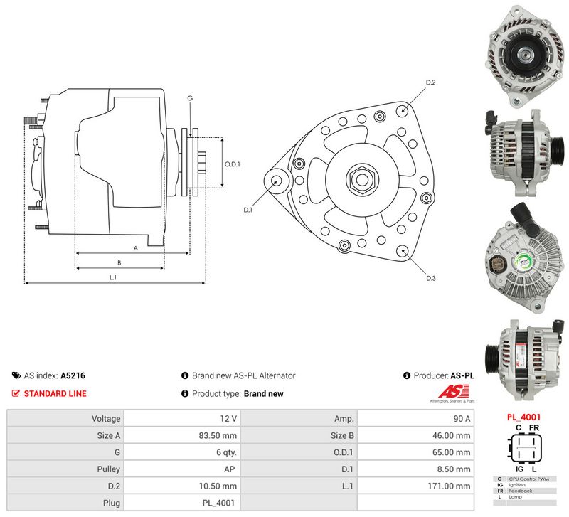 AS-PL A5216 Alternator