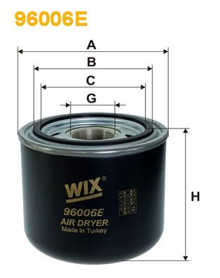 Патрон осушувача повітря, пневматична установка, Wix Filters 96006E