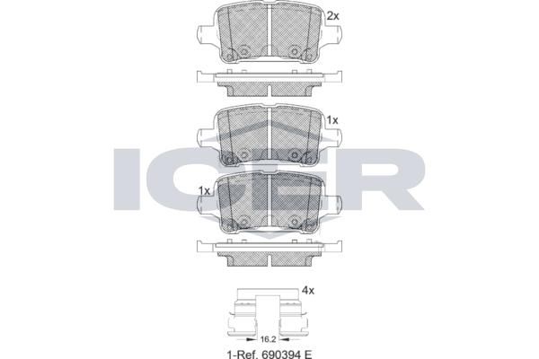 ANDEL 182257 - Brake Pad Set, disc brake
