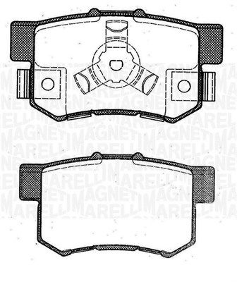 Комплект гальмівних накладок, дискове гальмо, Magneti Marelli 363916060463