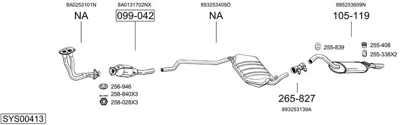 BOSAL kipufogórendszer SYS00413