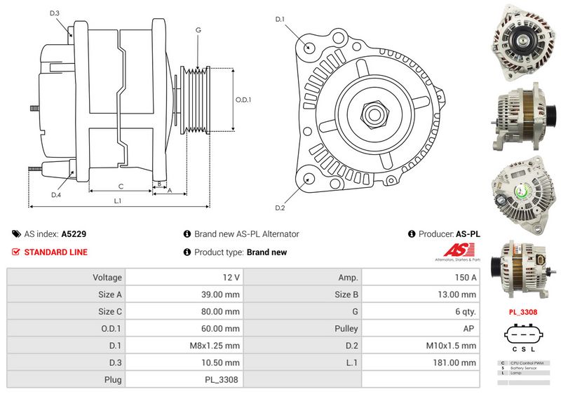 AS-PL A5229 Alternator