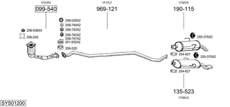 ABGASANLAGE BOSAL SYS01200