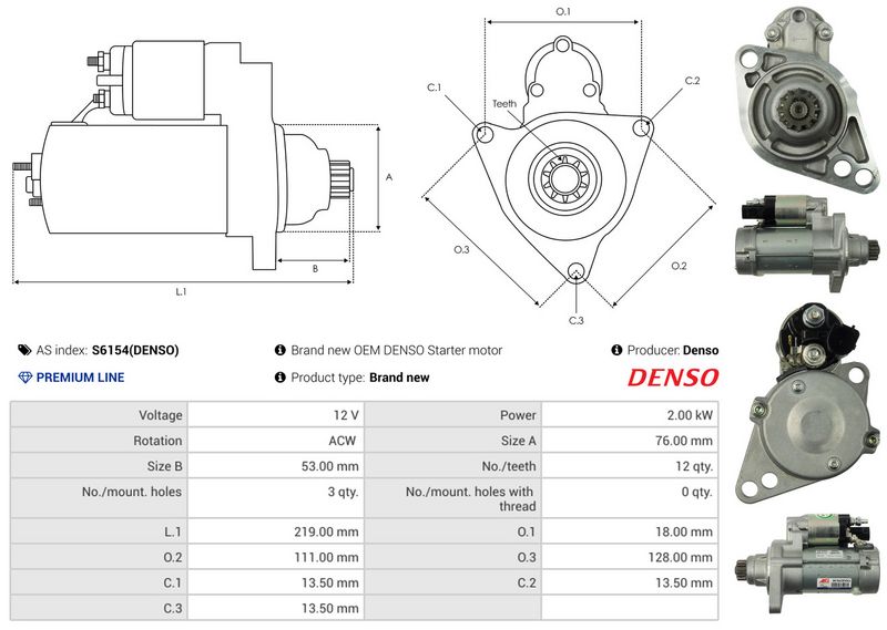 AS-PL S6154(DENSO) Starter