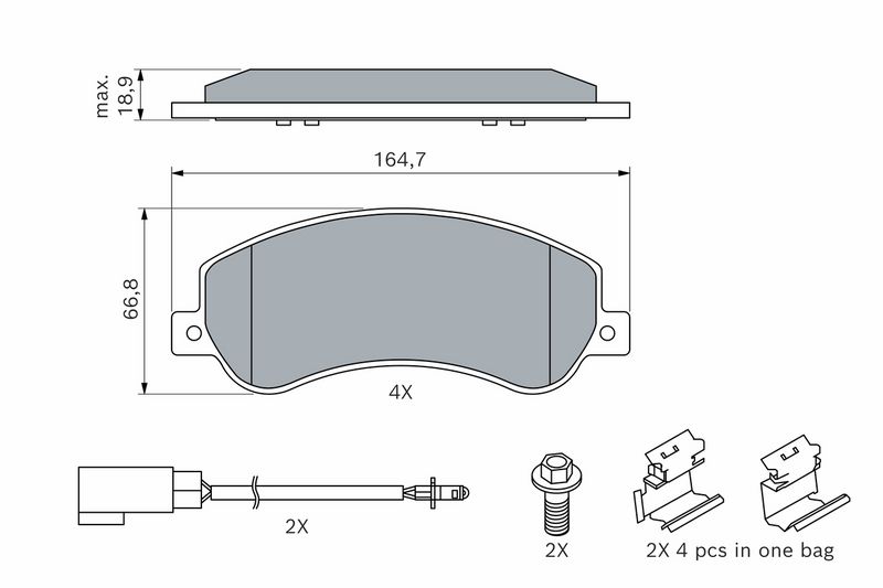 BOSCH Plaquettes de frein à disque 0 986 494 170