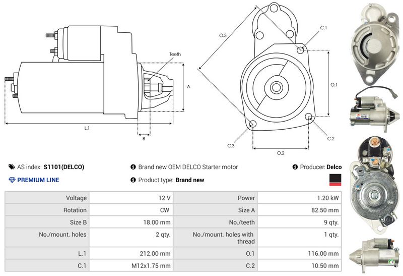 AS-PL S1101(DELCO) Starter