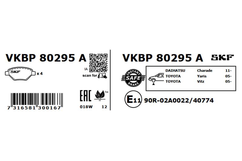 SKF VKBP 80295 A Brake Pad Set, disc brake