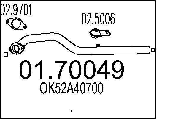 MTS kipufogócső 01.70049