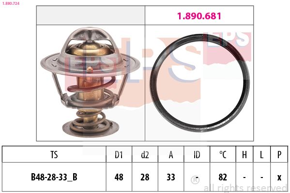 EPS 1.880.724 Termostatas, aušinimo skystis
