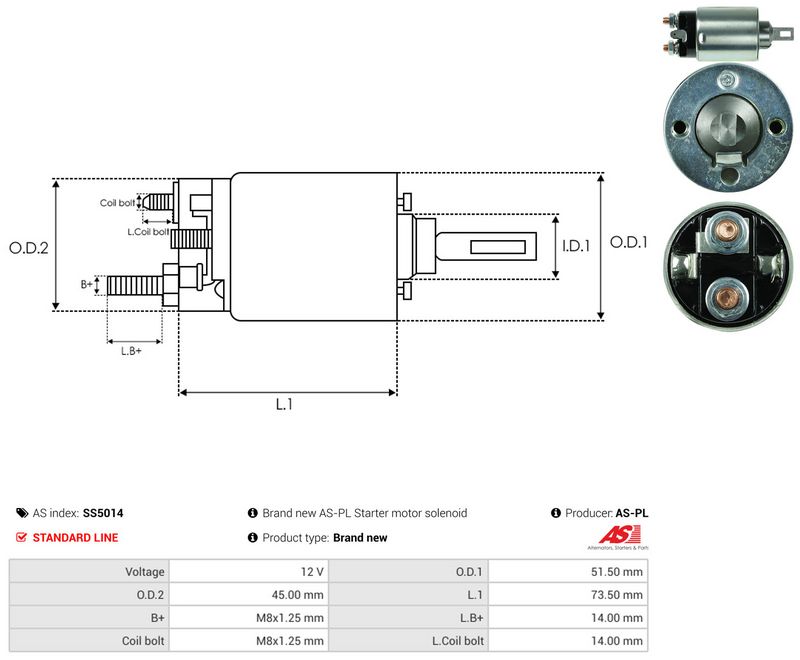 Magnetlülitus, starter, AS-PL SS5014