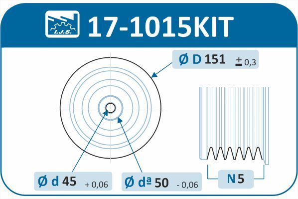 Комплект шківів, колінчатий вал, Ijs 17-1015KIT