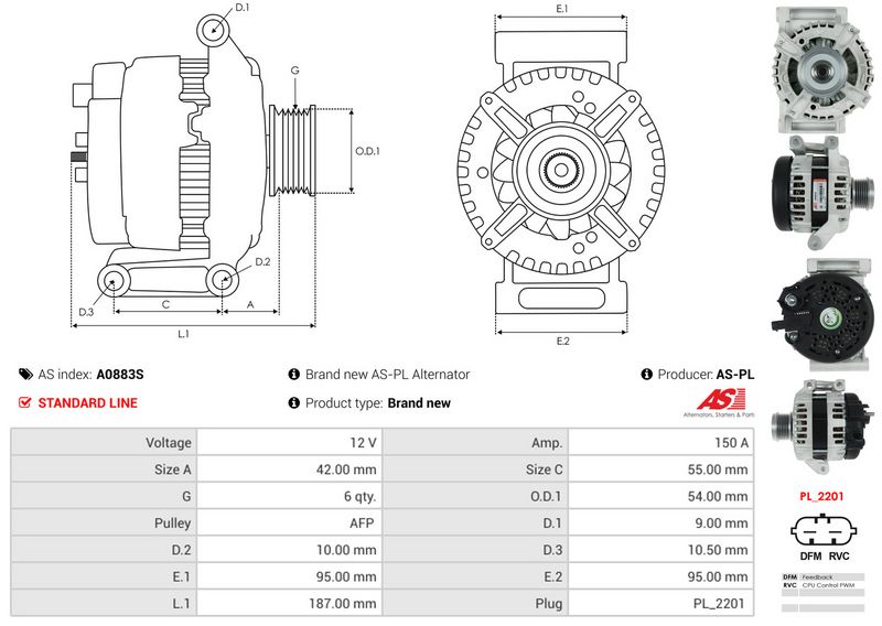 AS-PL A0883S Alternator