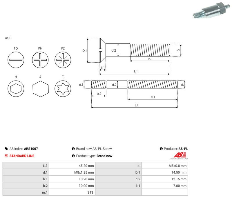 AS-PL ARS1007 Repair Set, alternator