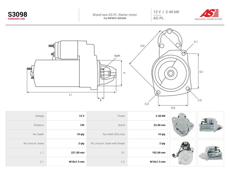 Starter, AS-PL S3098