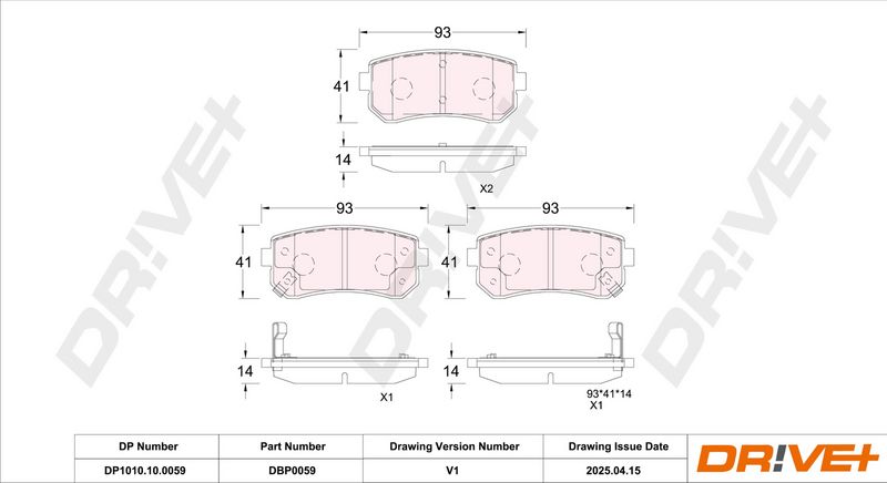 Set placute frana,frana disc DP1010.10.0059 Dr!ve+