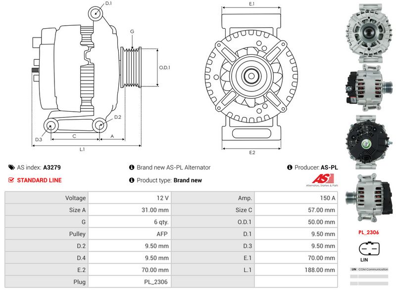 AS-PL A3279 Alternator