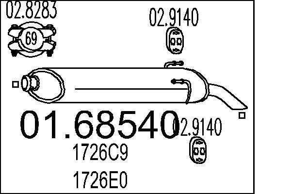 MTS hátsó hangtompító 01.68540