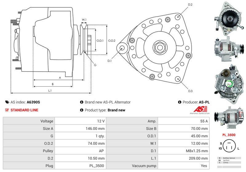 AS-PL A6390S Alternator