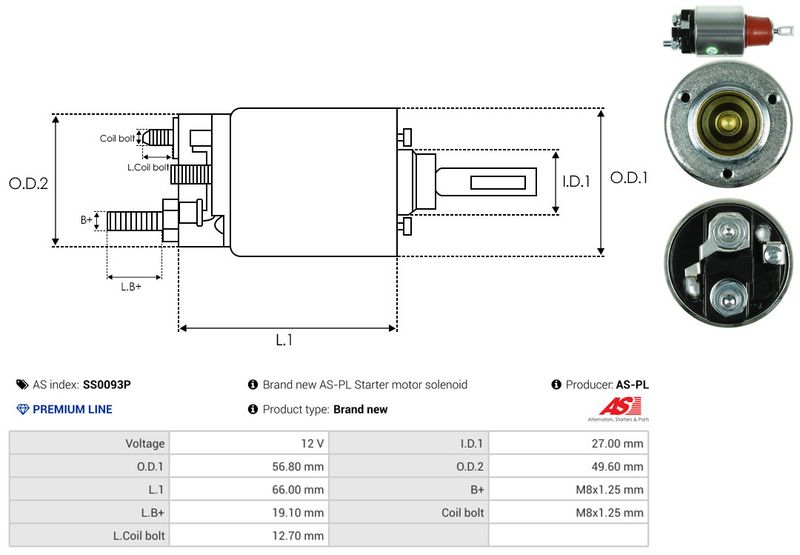 Magnetlülitus, starter, AS-PL SS0093P