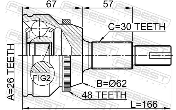 FEBEST 0110-GSV40A48 Joint Kit, drive shaft