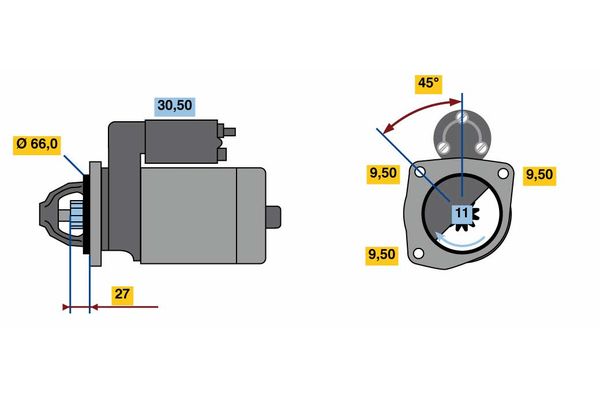 BOSCH önindító 0 986 016 411