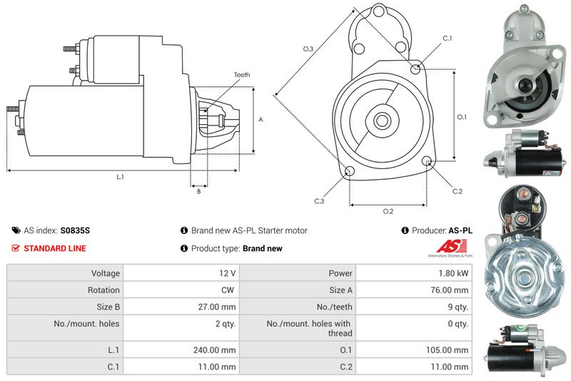 AS-PL S0835S Starter